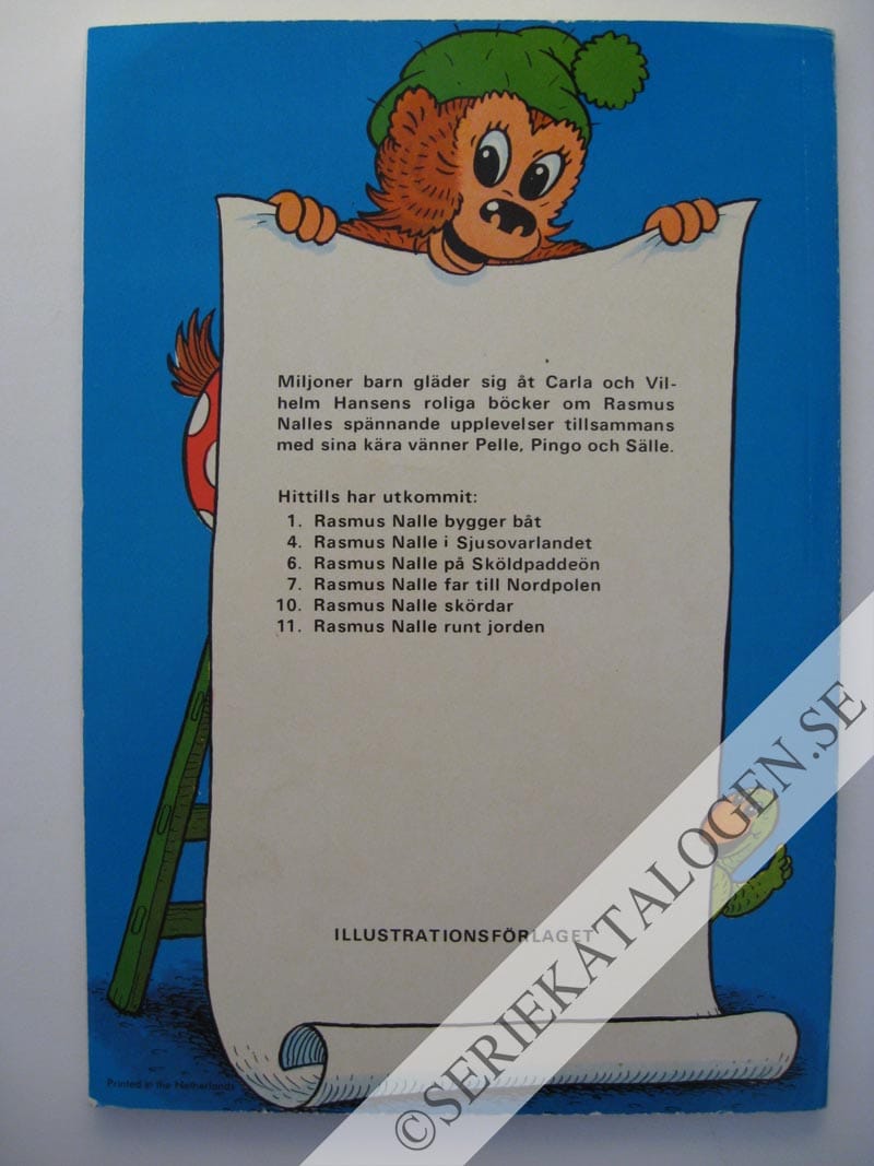 Baksida på Rasmus Nalle på sköldpaddeön (196?)
