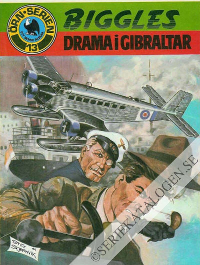 Framsida på Örnserien Biggles - Drama i Gibraltar (1983)