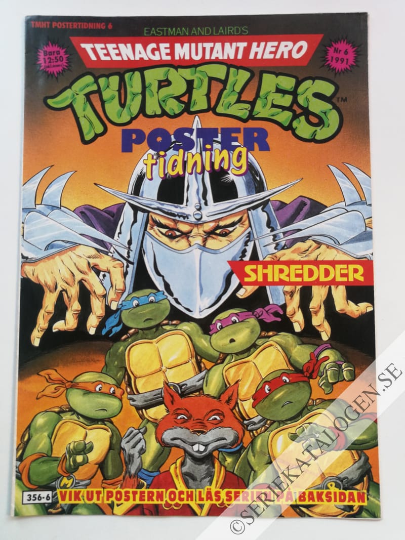 Framsida på Teenage mutant hero turtles postertidning Shredder (1991)