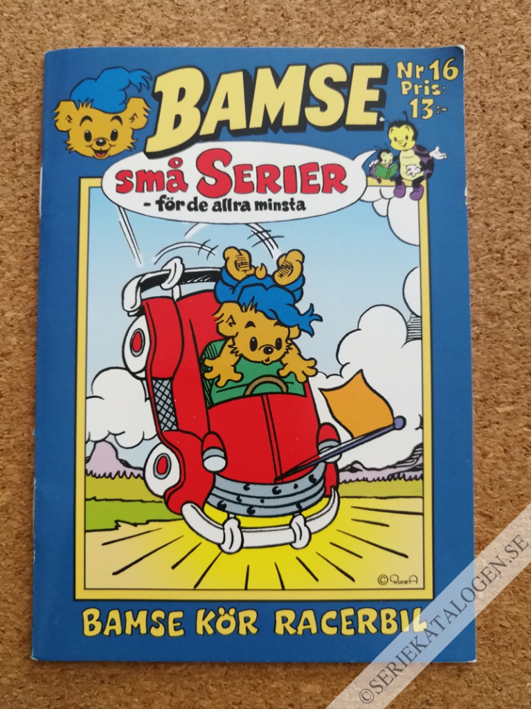 Framsida på Bamse små serier - för de allra minsta Bamse kör racerbil (2006)