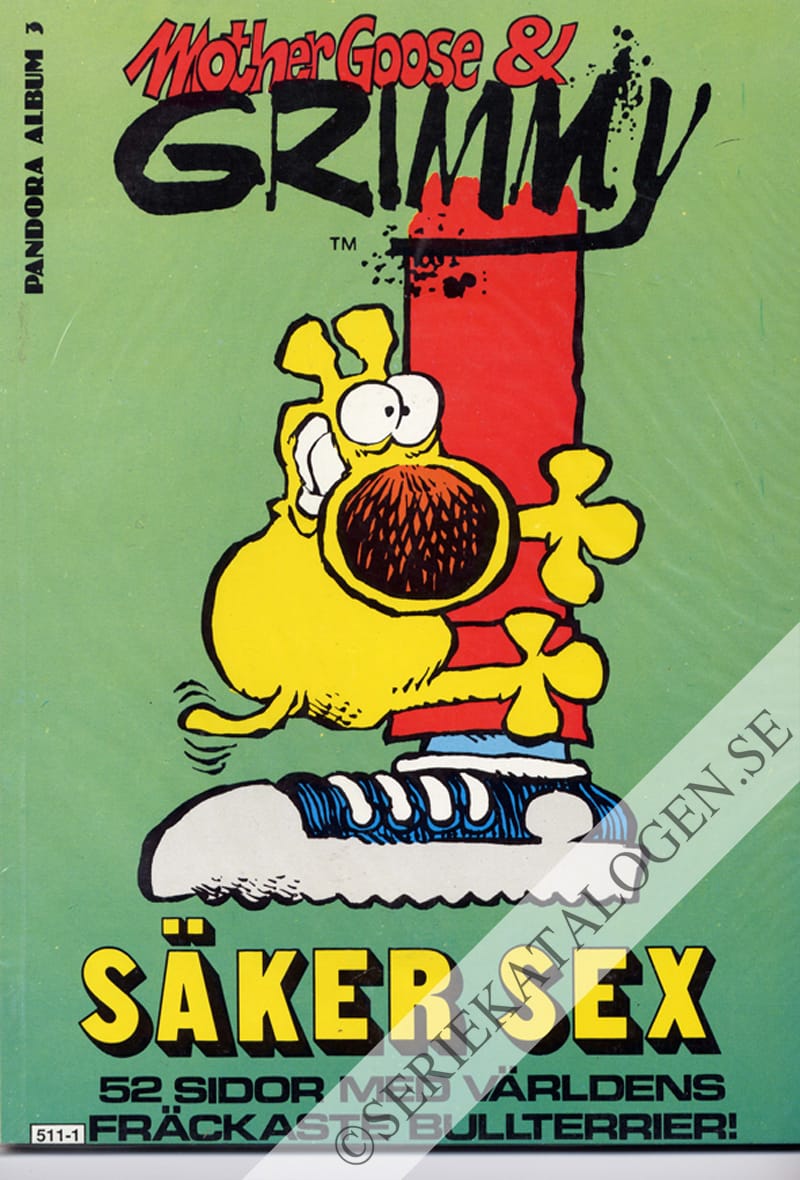 Framsida på Pandora album Mother Goose & Grimmy - säker sex (1991)