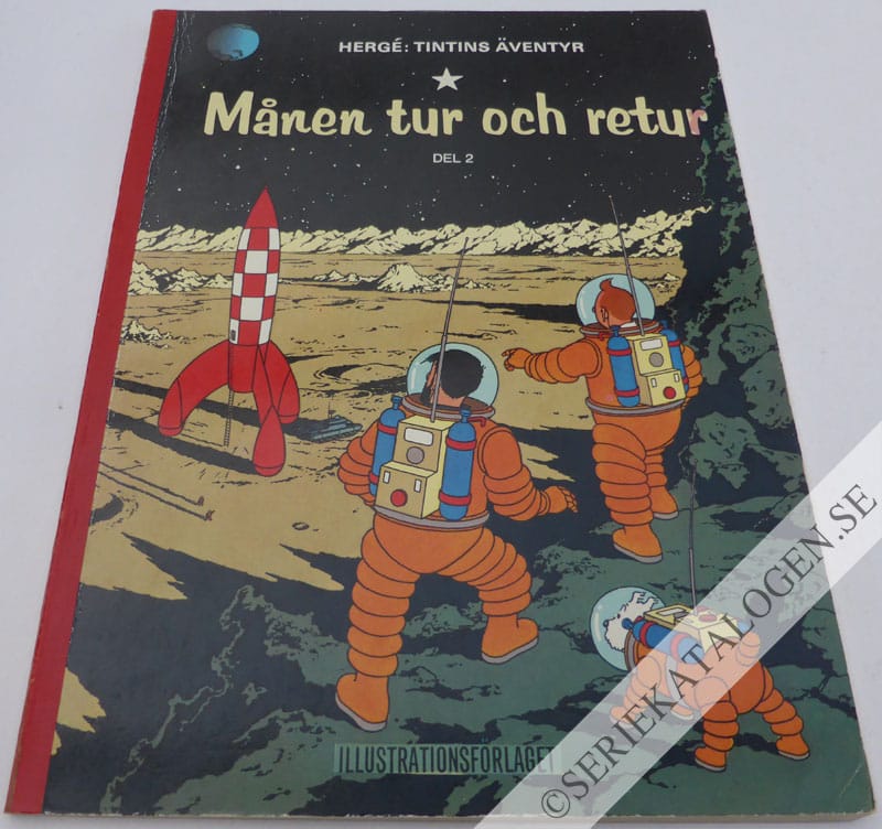 Framsida på Tintins äventyr Månen tur och retur, del 2 (1969)