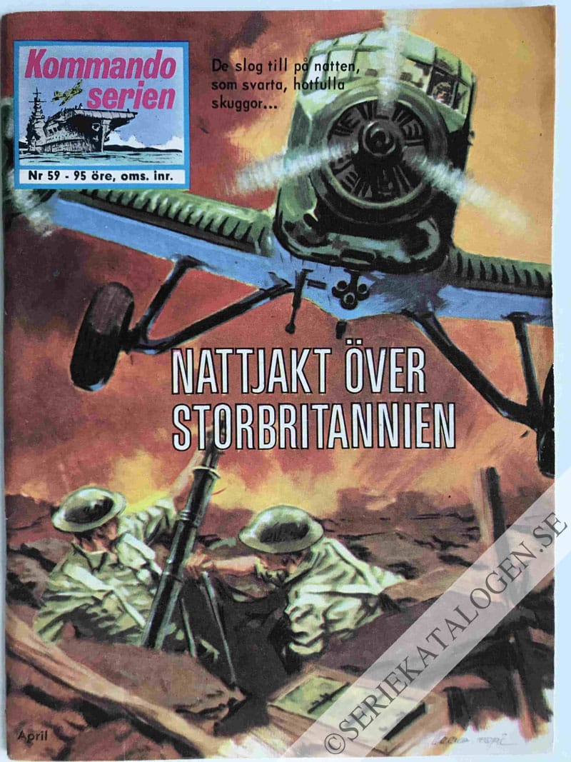 Framsida på Kommandoserien #59 - Nattjakt över Storbritannien (1965)