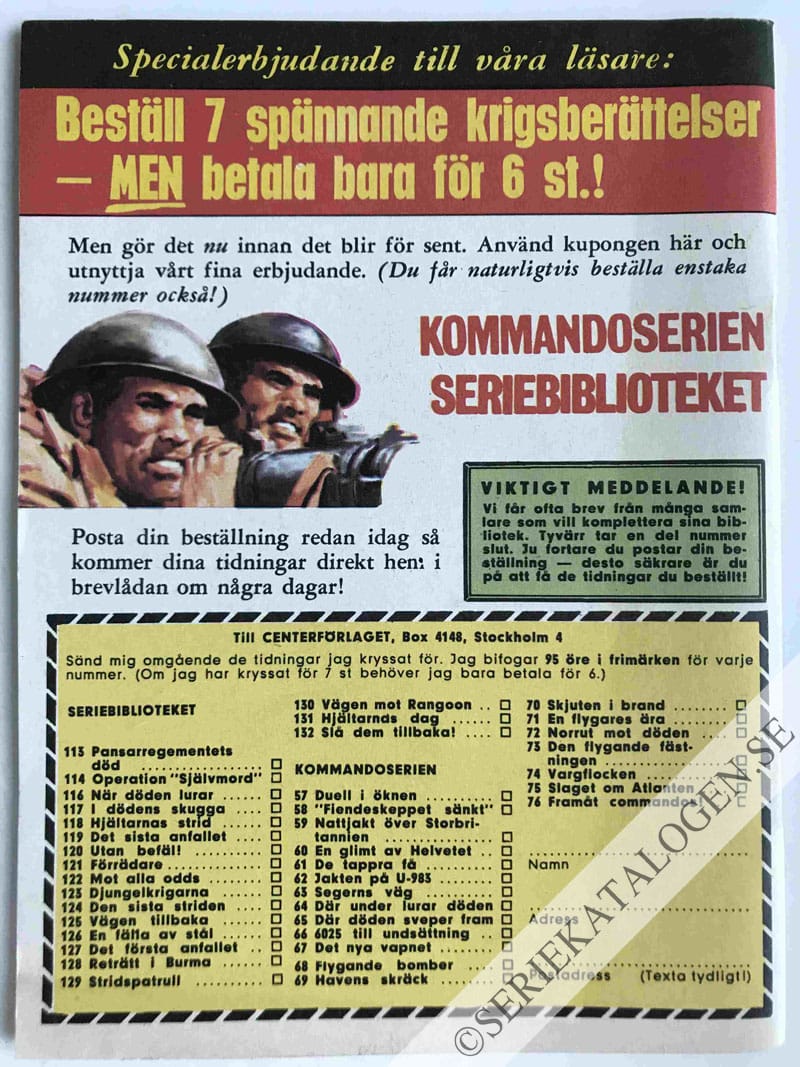Baksida på Dödsfiender (1966)