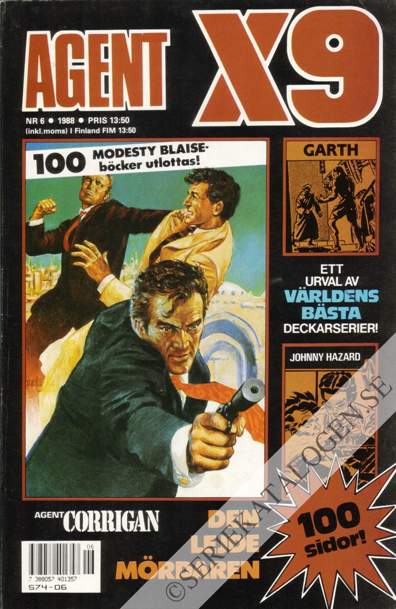 Framsida på Agent X9 #6 (1988)