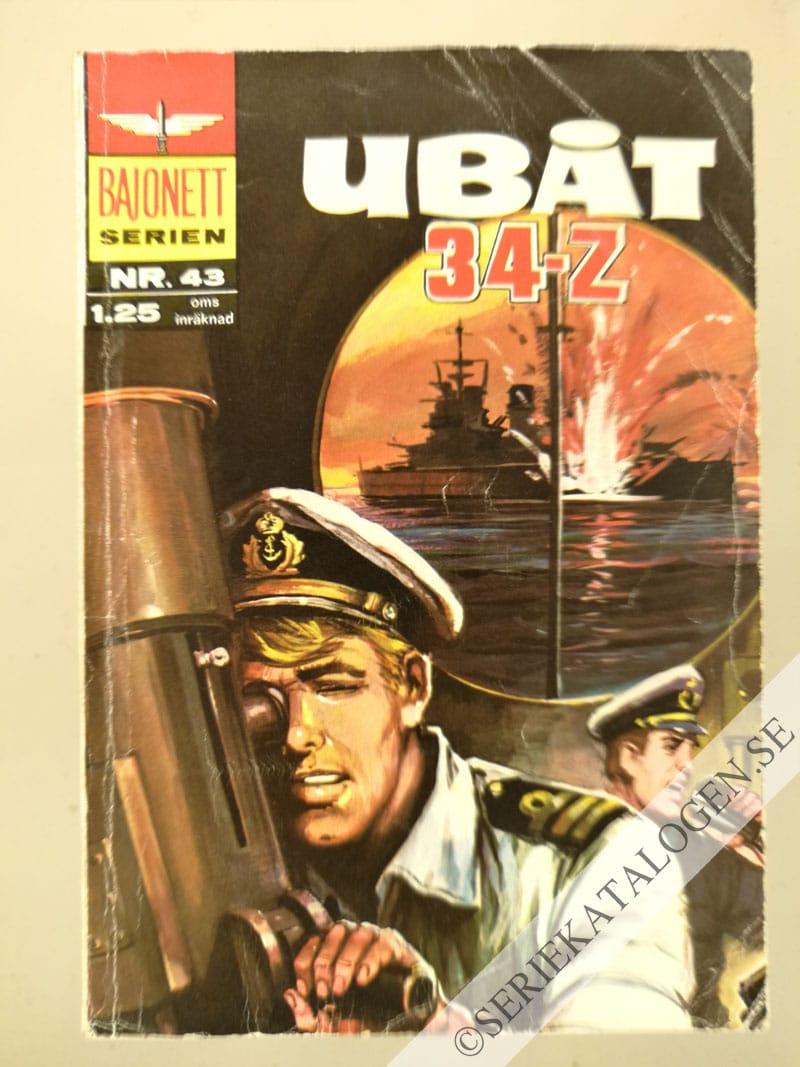 Framsida på Bajonettserien Ubåt 34-Z (1968)