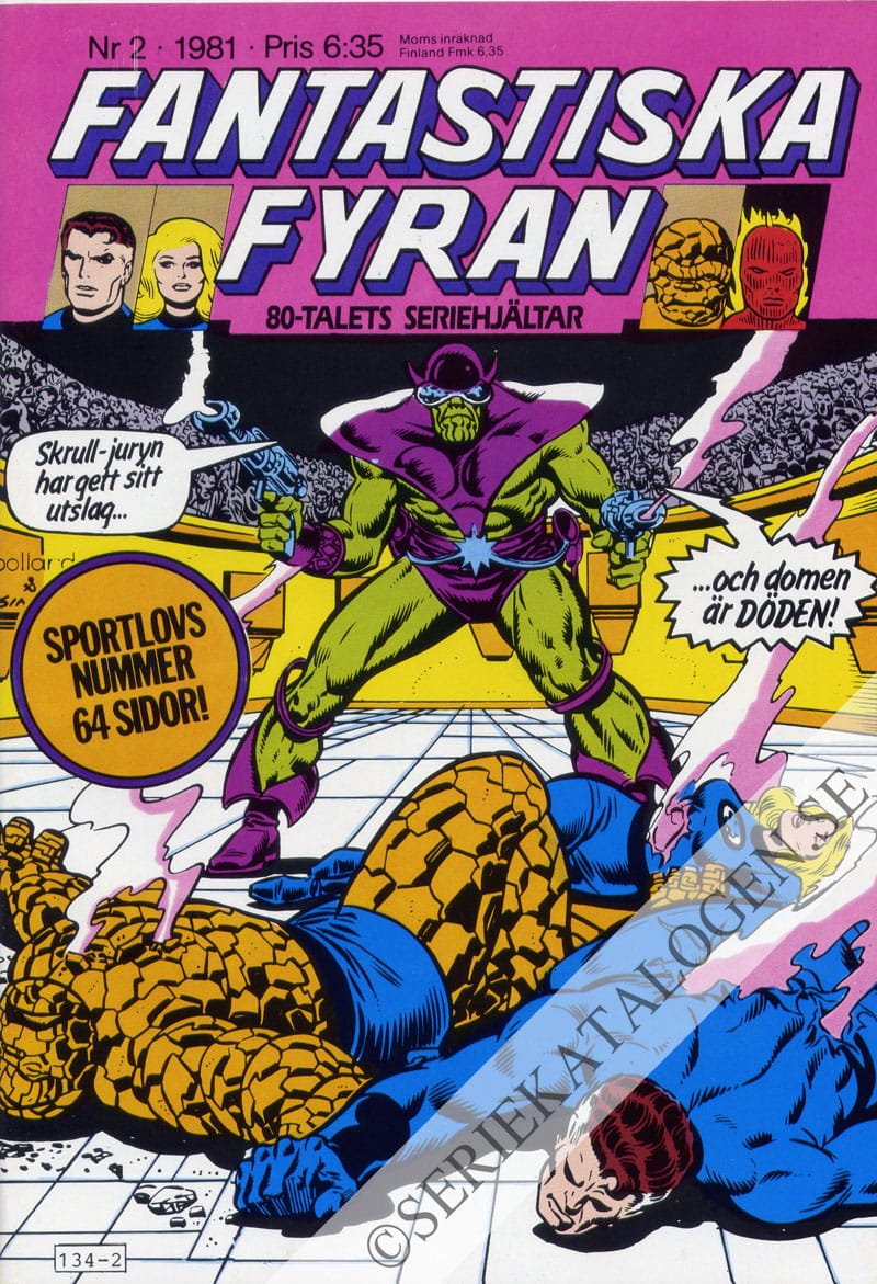 Framsida på Fantastiska Fyran #2 (1981)