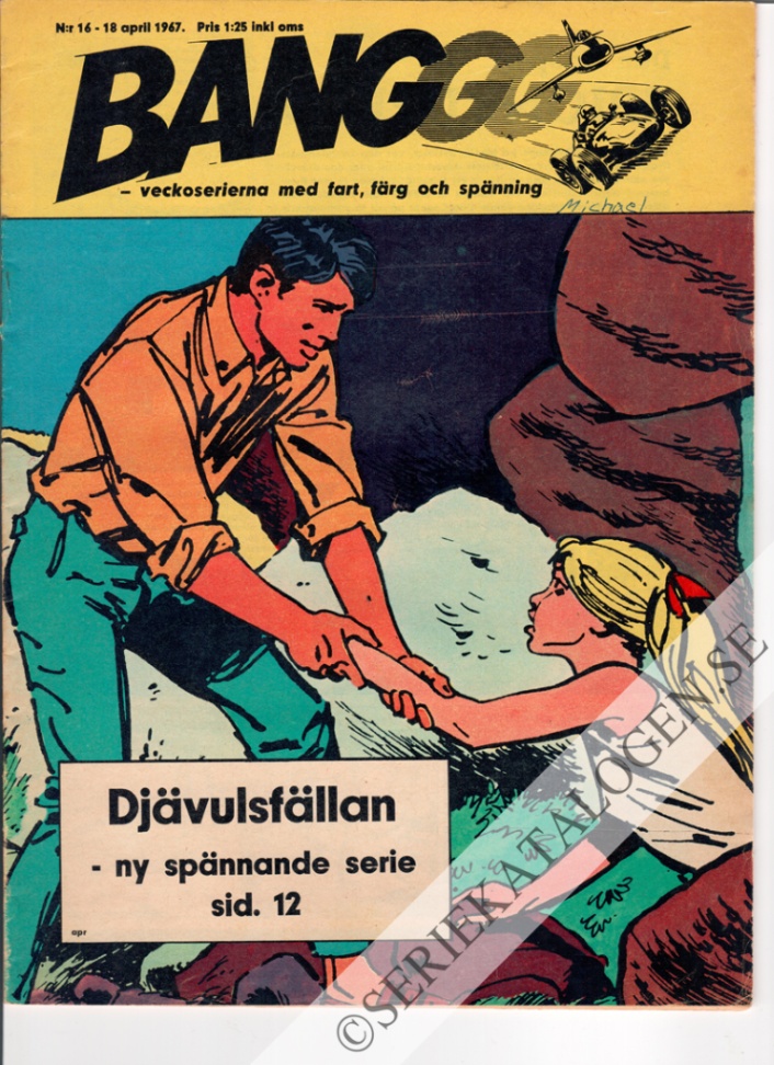 Framsida på Banggg - veckoserierna med fart, färg och spänning #16 (1967)