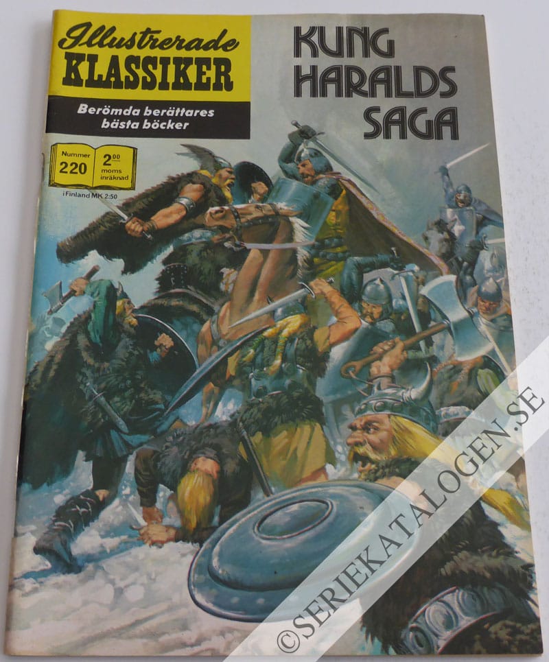 Framsida på Illustrerade Klassiker #220 - Kung Haralds saga (1974)