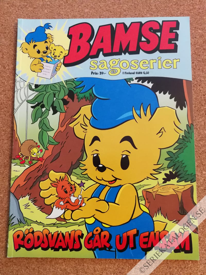 Framsida på Bamse sagoserier Rödsvans går ut ensam (2018)