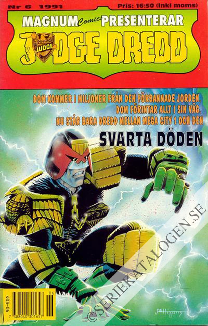 Framsida på Magnum comics presenterar Judge Dredd #6 (1991)