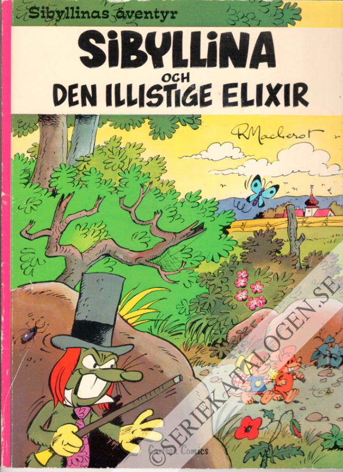 Framsida på Sibyllinas äventyr Sibyllina och den illistige Elixir (1982)
