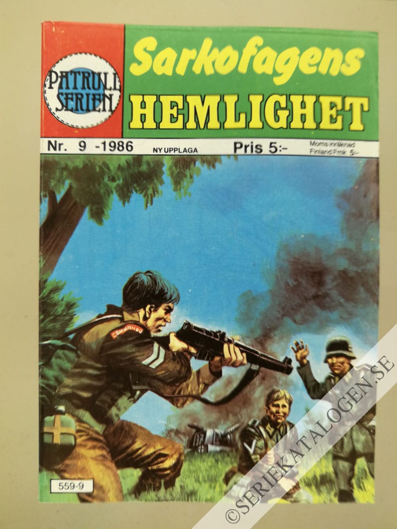 Framsida på Patrullserien #9 - Sarkofagens hemlighet (1986)