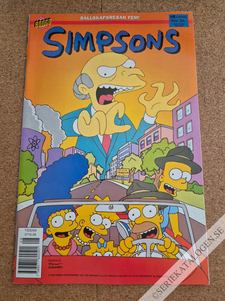 Framsida på Simpsons #8 (2002)