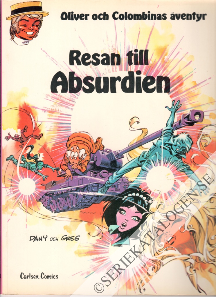 Framsida på Oliver och Colombinas äventyr Resan till Absurdien (1979)
