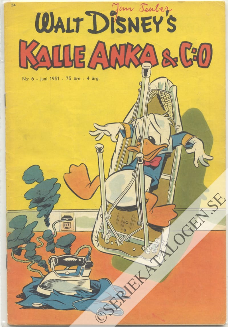 Framsida på Kalle Anka & C:o #6 (1951)