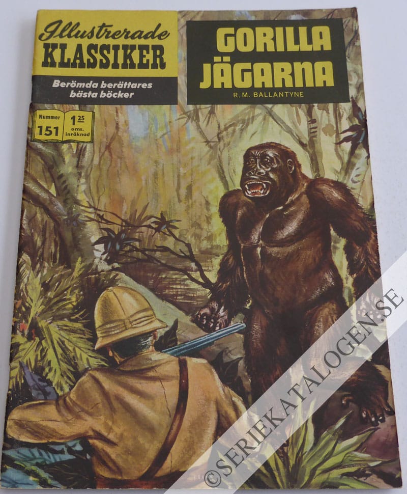 Framsida på Illustrerade Klassiker #151 - Gorillajägarna (1962)