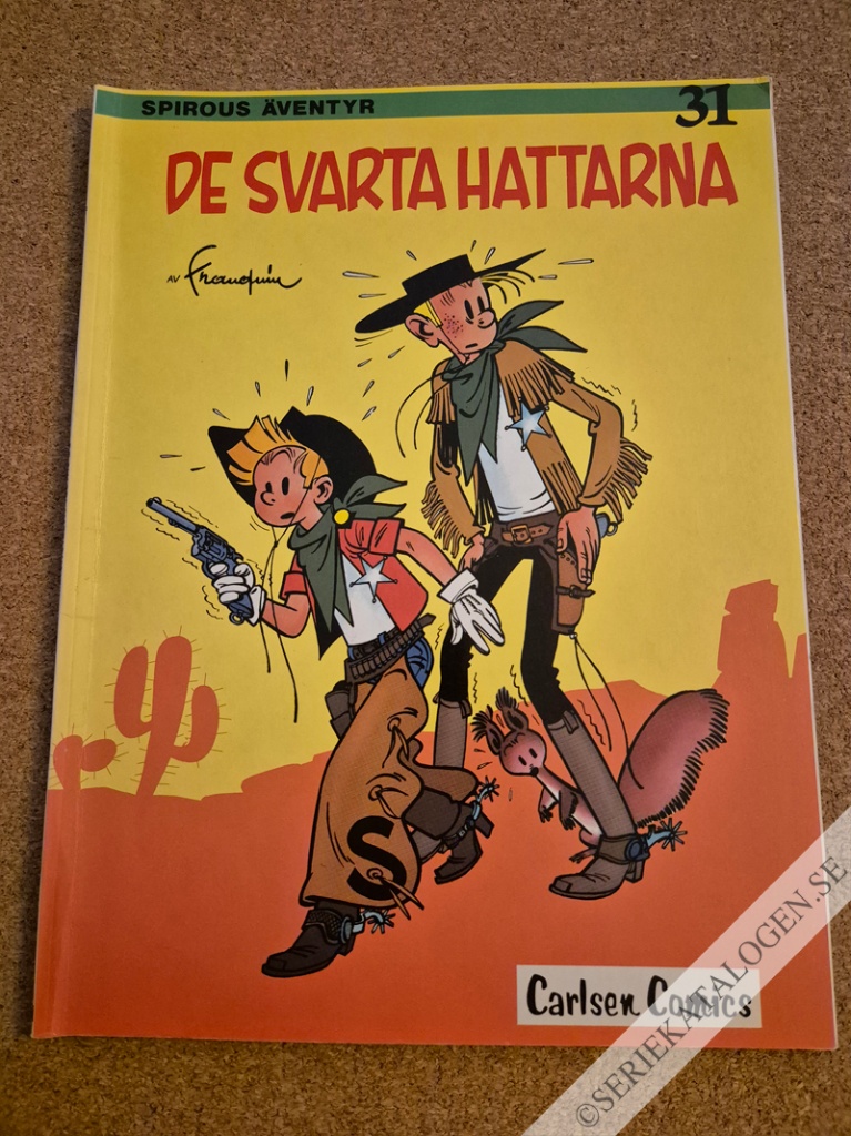 Framsida på Spirous äventyr De svarta hattarna (1986)
