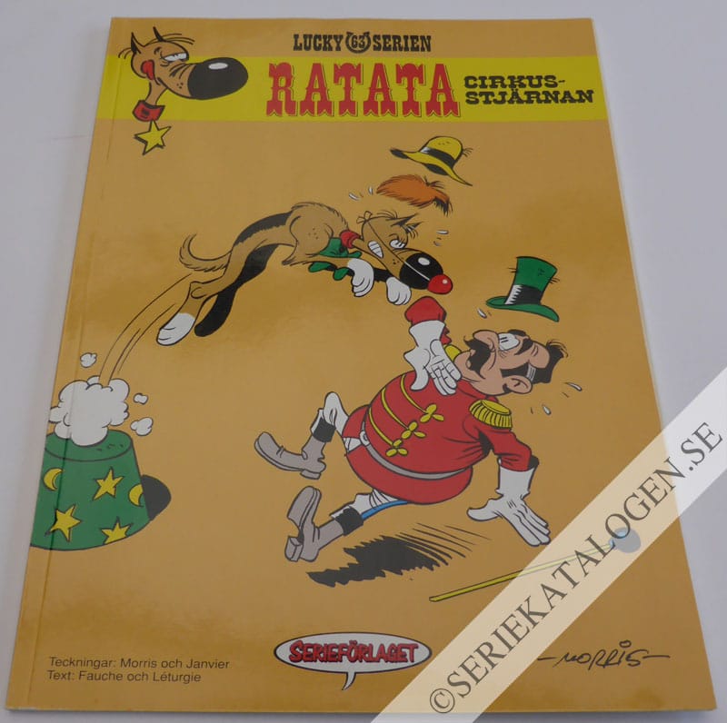 Framsida på Lucky Lukes äventyr #63 - Ratata - cirkusstjärnan (1993)