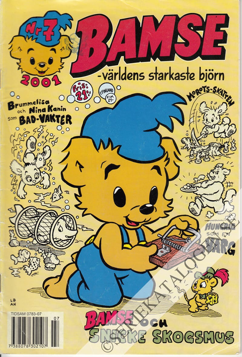 Framsida på Bamse #7 - Bamse och Snicke Skogsmus (2001)