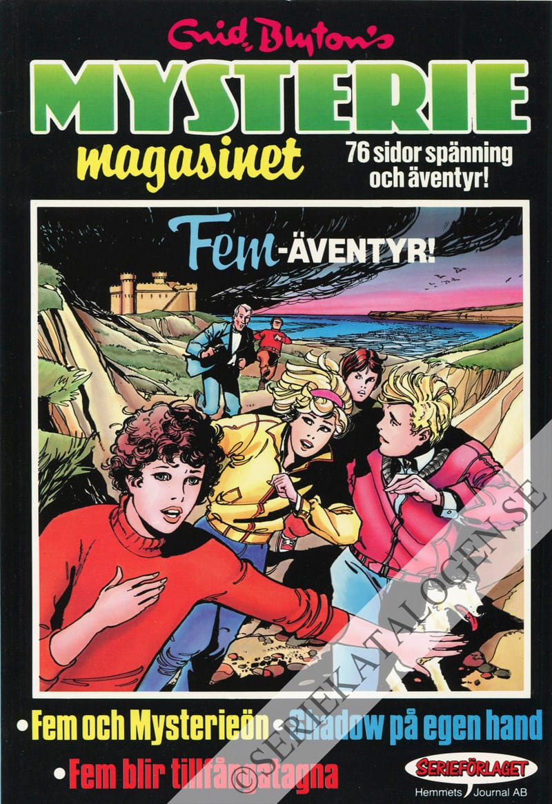 Framsida på Mysteriemagasinet Fem och mysterieön (1989)