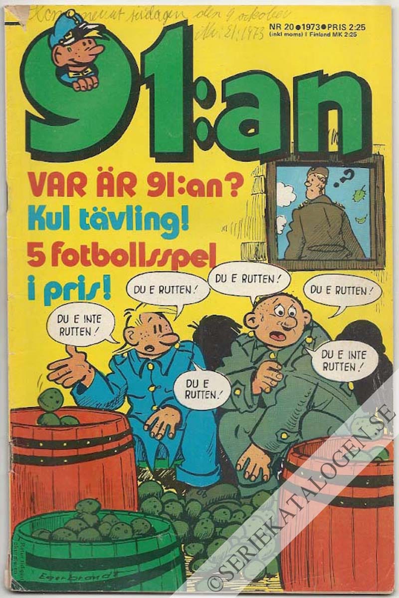 Framsida på 91:an #20 (1973)