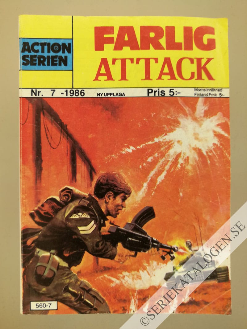 Framsida på Actionserien #7 - Farlig attack (1986)