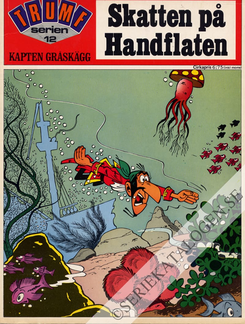 Framsida på Trumf-serien Kapten Gråskägg - Skatten på Handflatan (1973)