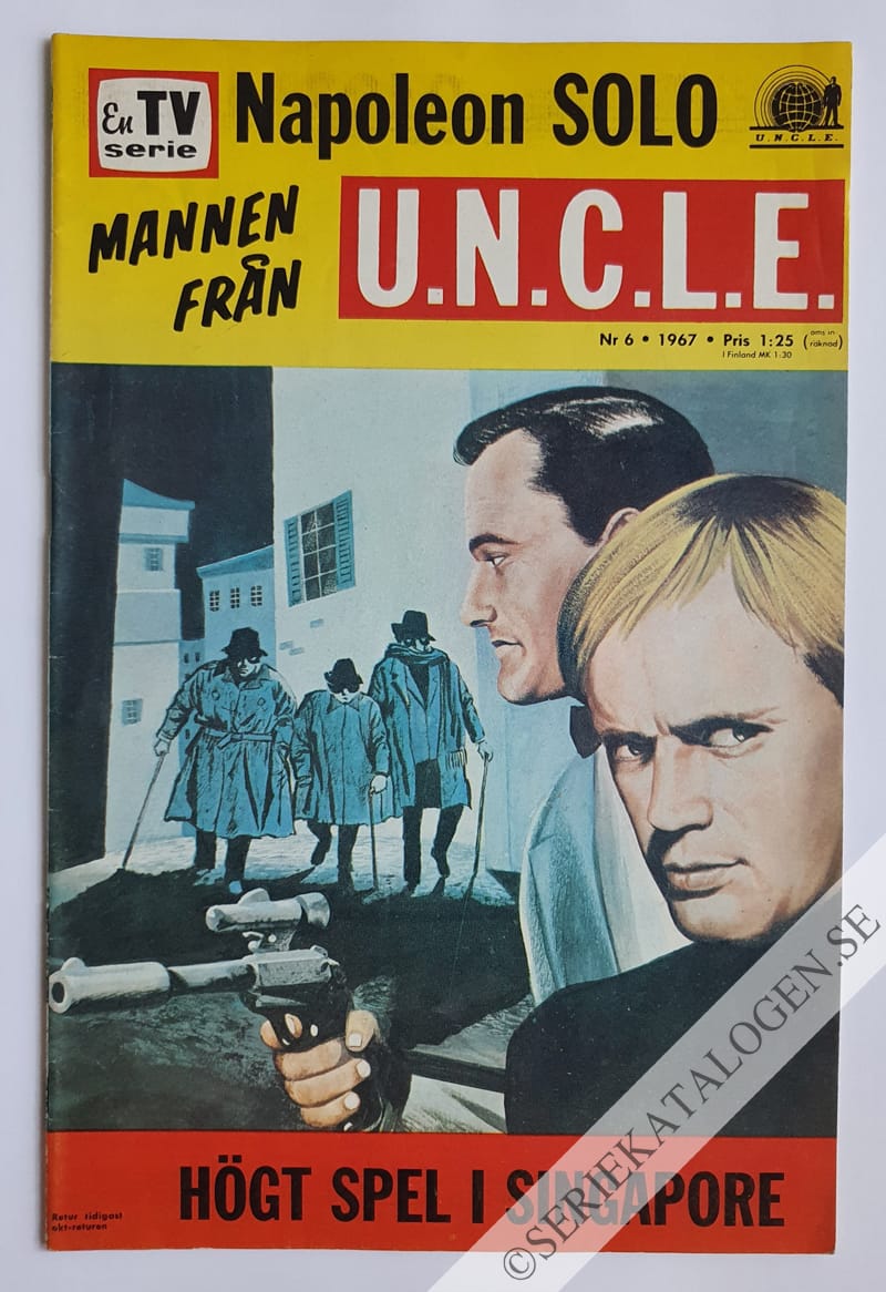 Framsida på En TV-serie - Mannen från U.N.C.L.E.* Högt spel i Singapore (1967)