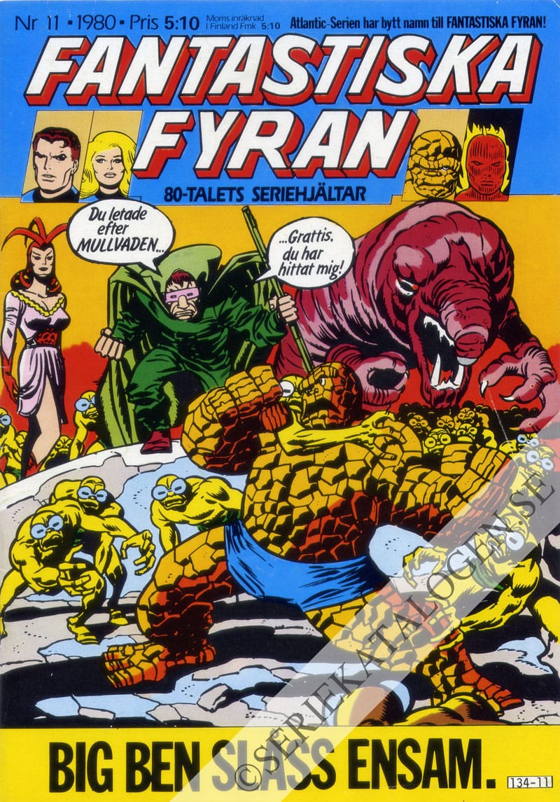Framsida på Fantastiska Fyran #11 (1980)