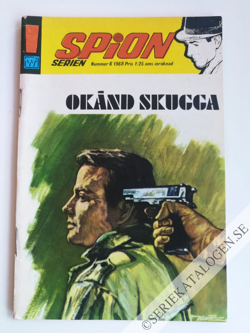Framsida på Spionserien Okänd skugga (1968)