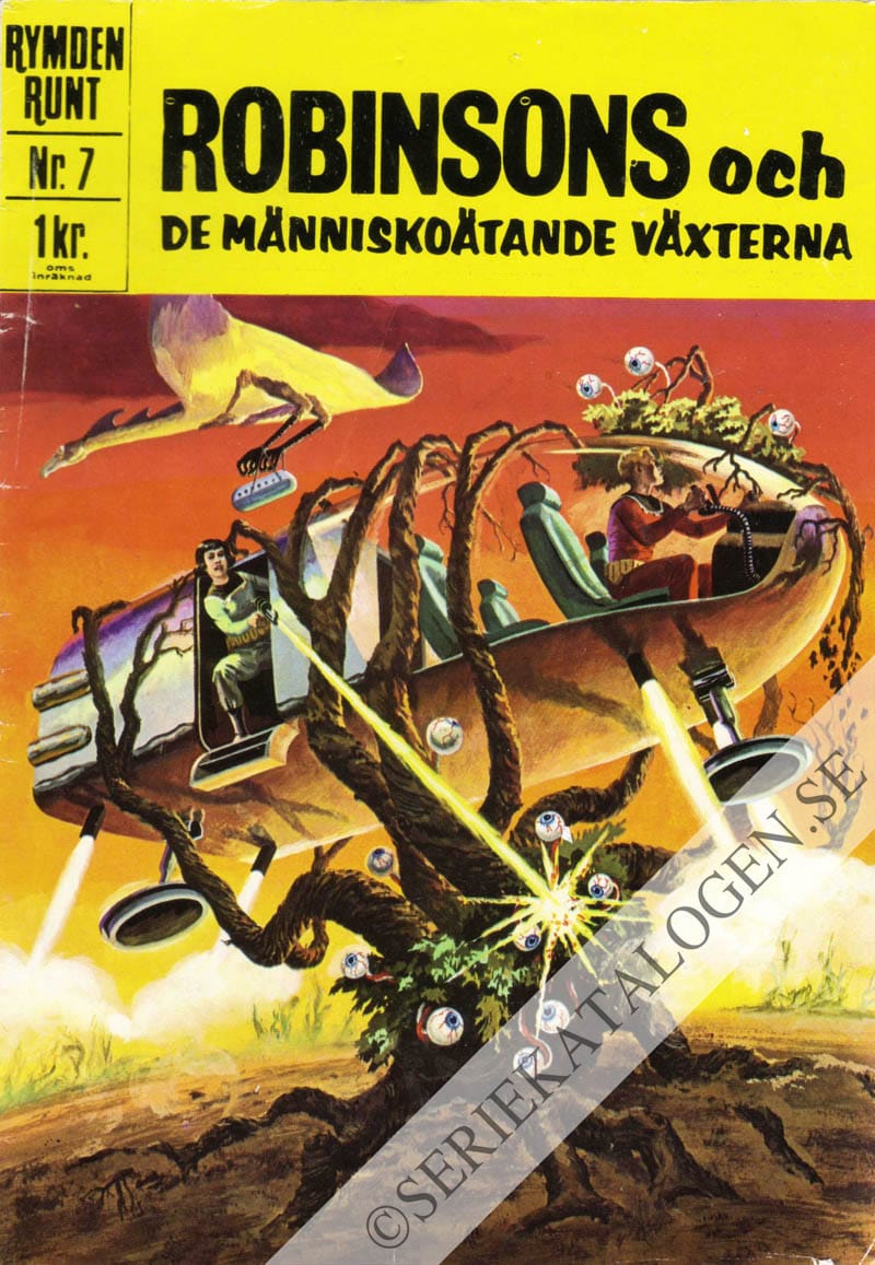 Framsida på Rymden runt Robinsons och de människoätande växterna (1967)