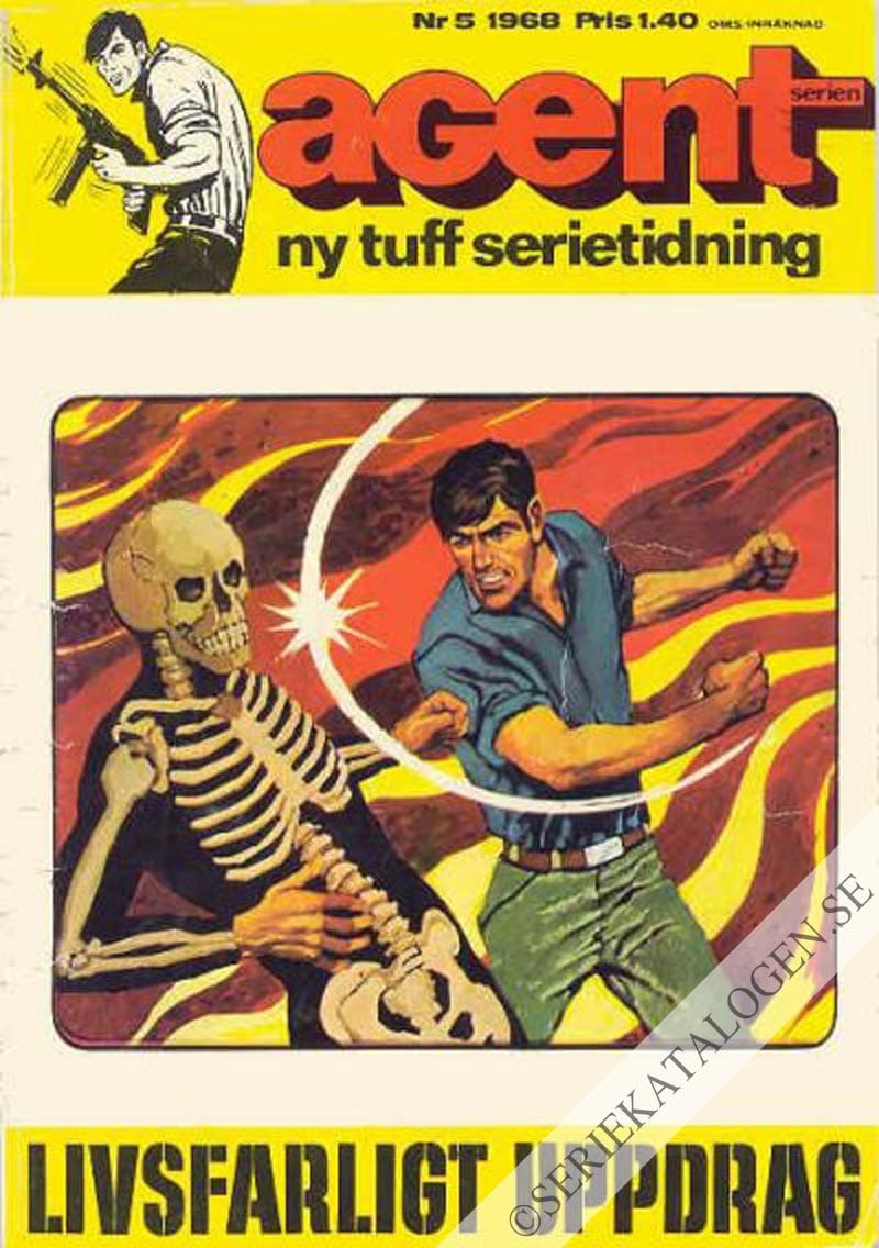 Framsida på Agent-serien Livsfarligt uppdrag (1968)