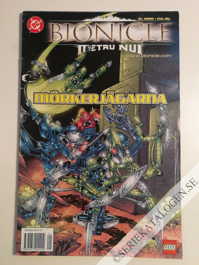 Framsida på Lego Bionicle Mörkerjägarna (2005)