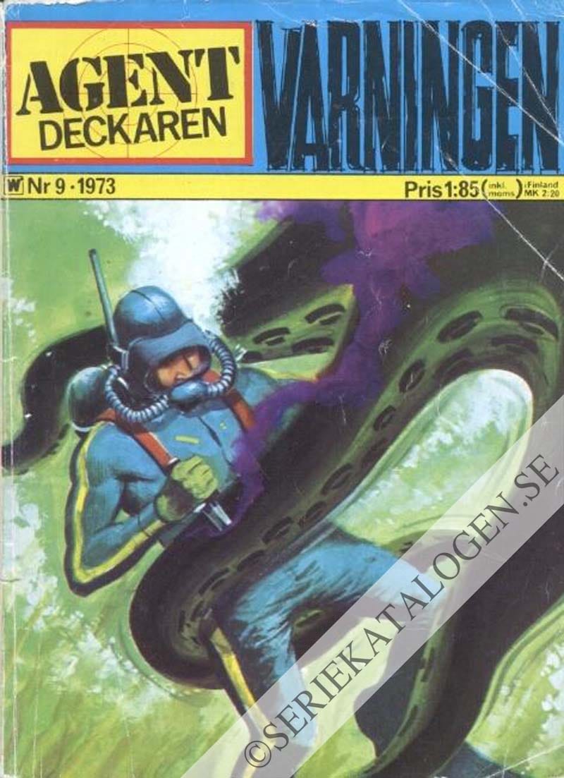 Framsida på Agent-deckaren Varningen (1973)