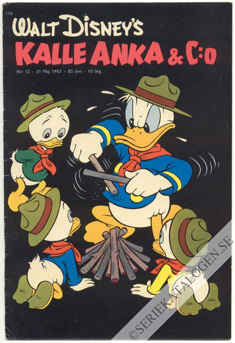 Framsida på Kalle Anka & C:o #12 (1957)