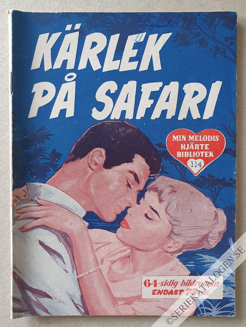 Framsida på Min melodis hjärtebibliotek Kärlek på safari (1958)