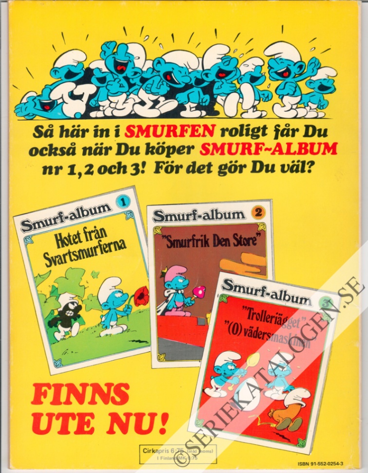Baksida på Smurfina (1973)