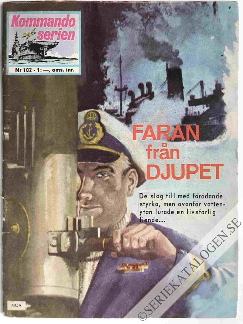 Framsida på Kommandoserien #102 - Faran från djupet (1966)