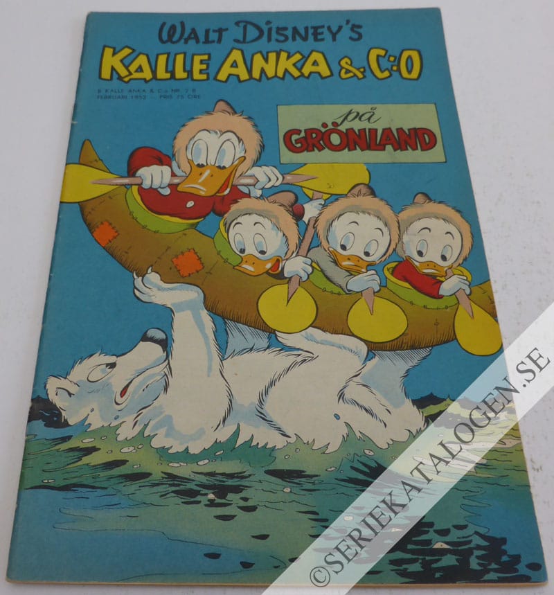 Framsida på Walt Disney's serier Kalle Anka på Grönland (1952)