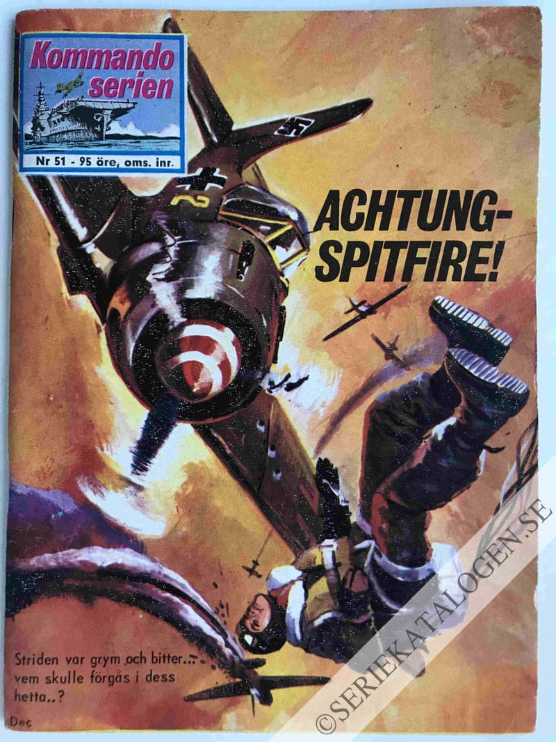 Framsida på Kommandoserien Achtung - Spitfire! (1964)
