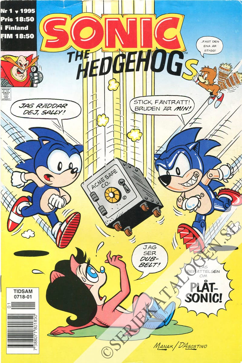 Framsida på Sonic the hedgehog #1 (1995)