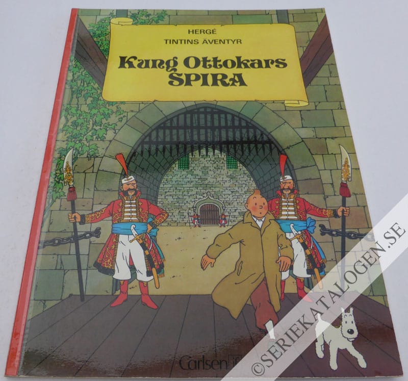 Framsida på Tintins äventyr Kung Ottokars spira (1972)