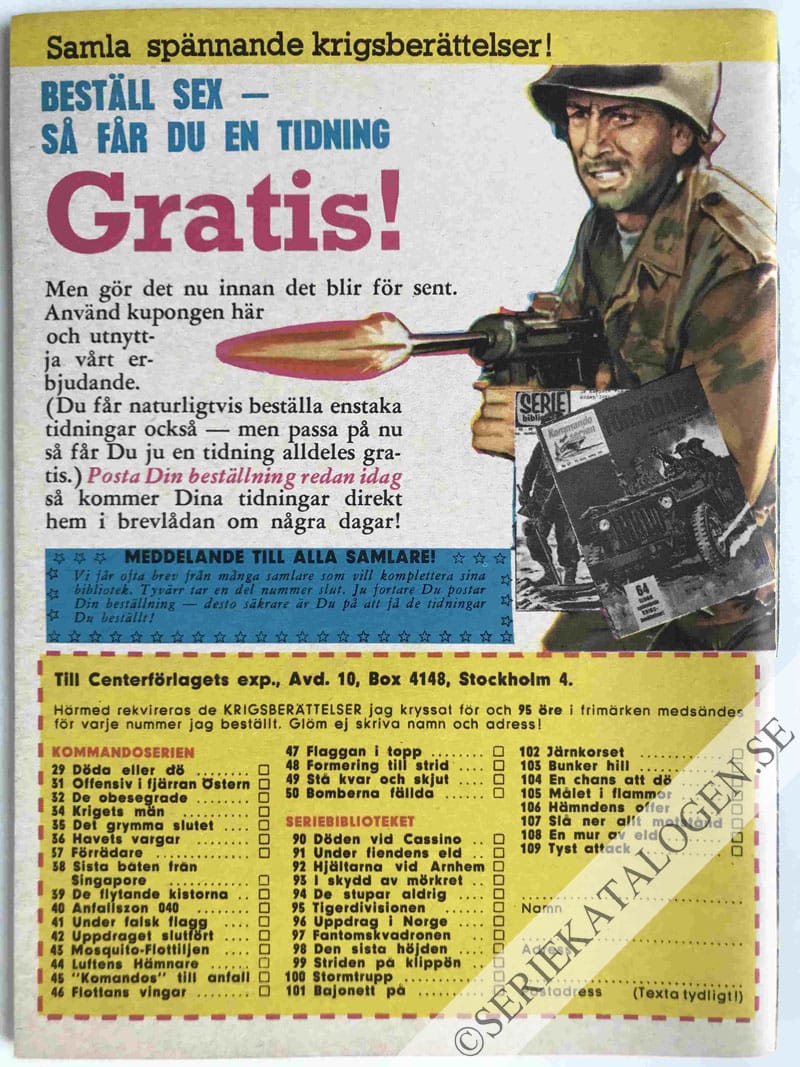 Baksida på Självmordseskadern på Kara Jima (1965)