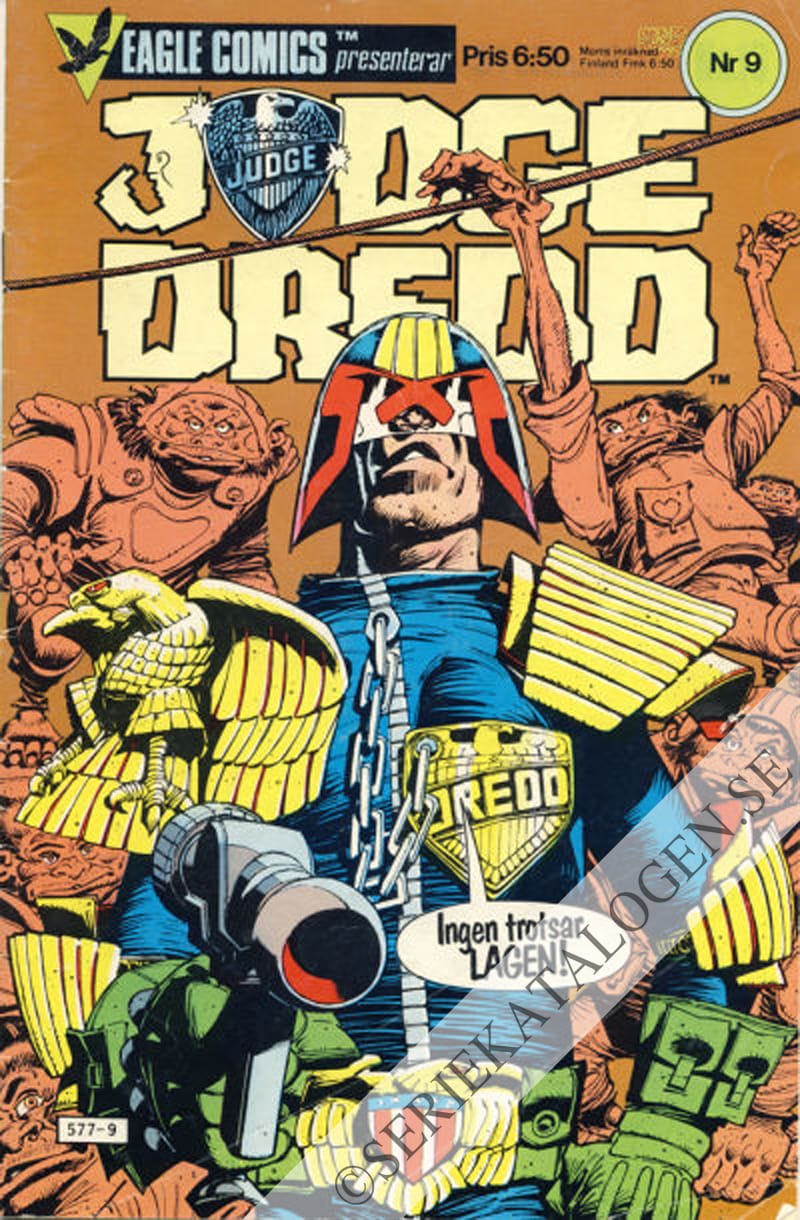 Framsida på Eagle Comics presenterar Judge Dredd #9 (1985)