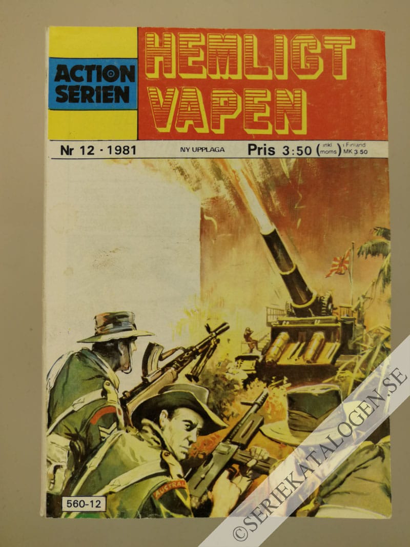 Framsida på Actionserien #12 - Hemligt vapen (1981)