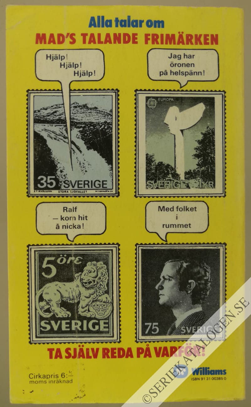 Baksida på MAD's talande frimärken (1975)