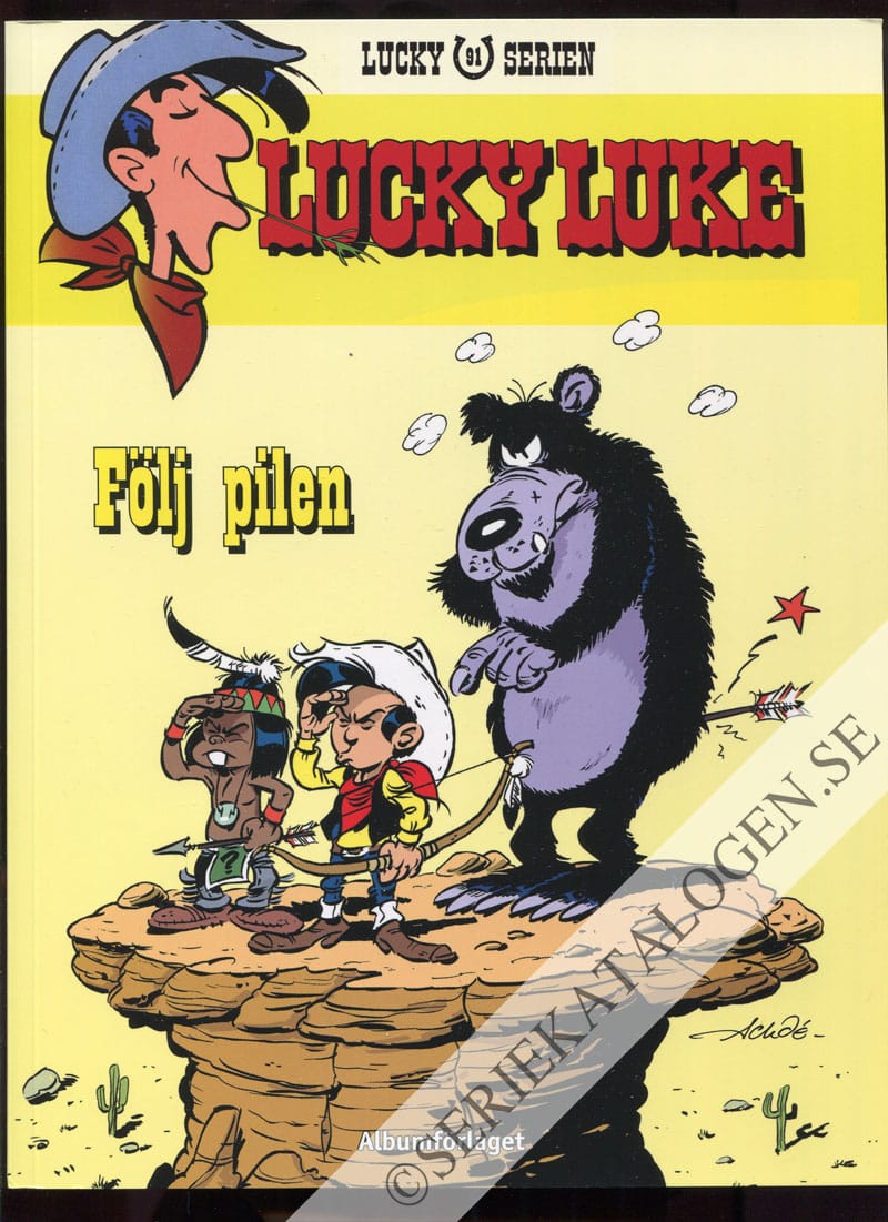 Framsida på Lucky Lukes äventyr #91 - Följ pilen (2018)