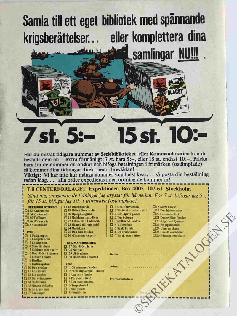 Baksida på Den farliga ön (1969)