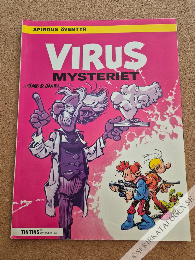 Framsida på Tintins äventyrsklubb Virusmysteriet (1992)